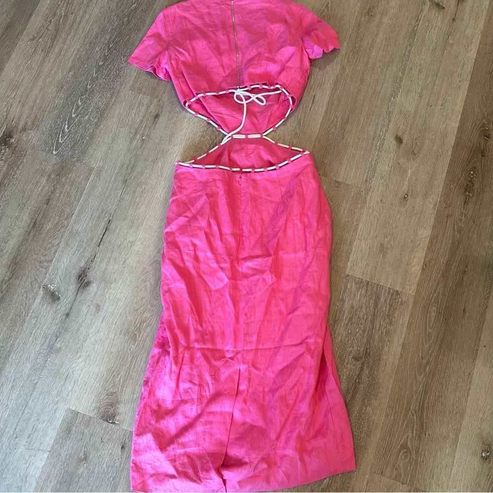 STAUD MATTEO DRESS Pink Size 10 - Picture 9 of 14
